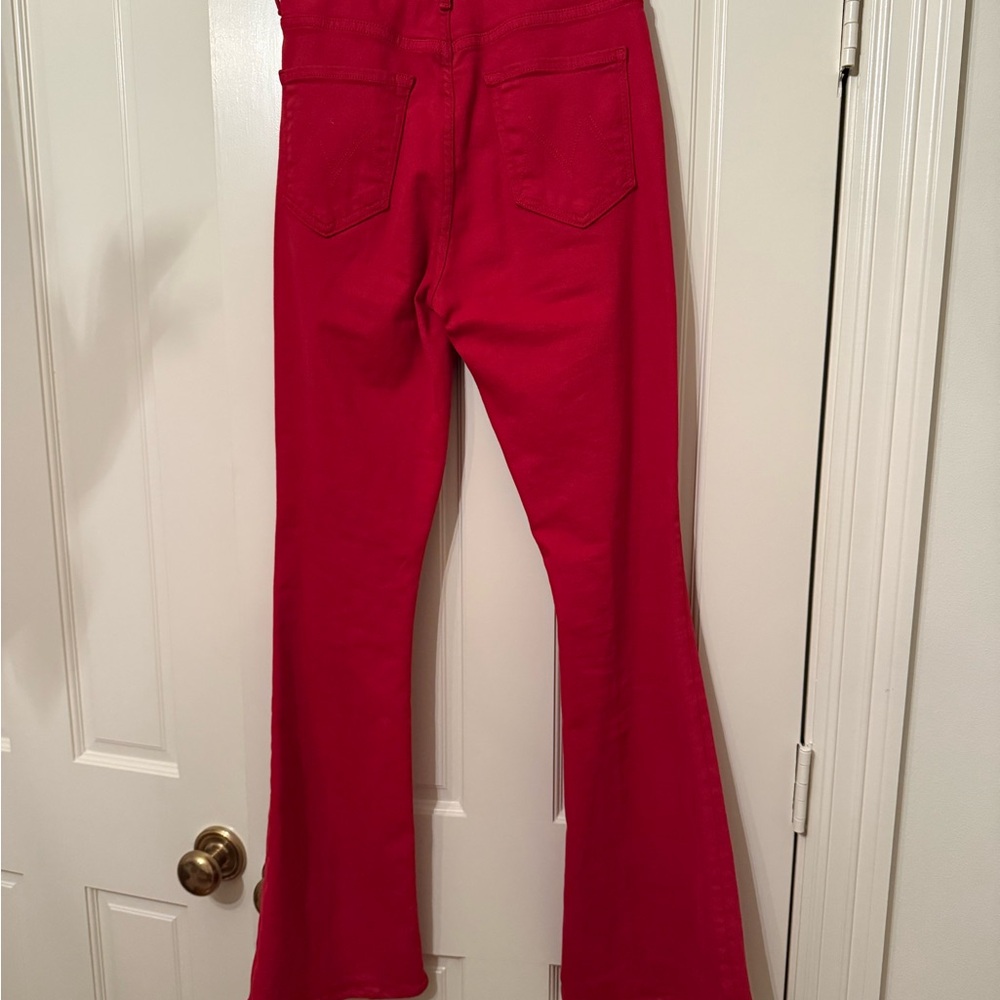 MOTHER High Waisted Red Stretch Flare Jeans size 27
